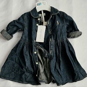 Polo Ralph Lauren Baby Girl Denim Cotton Shirtdress